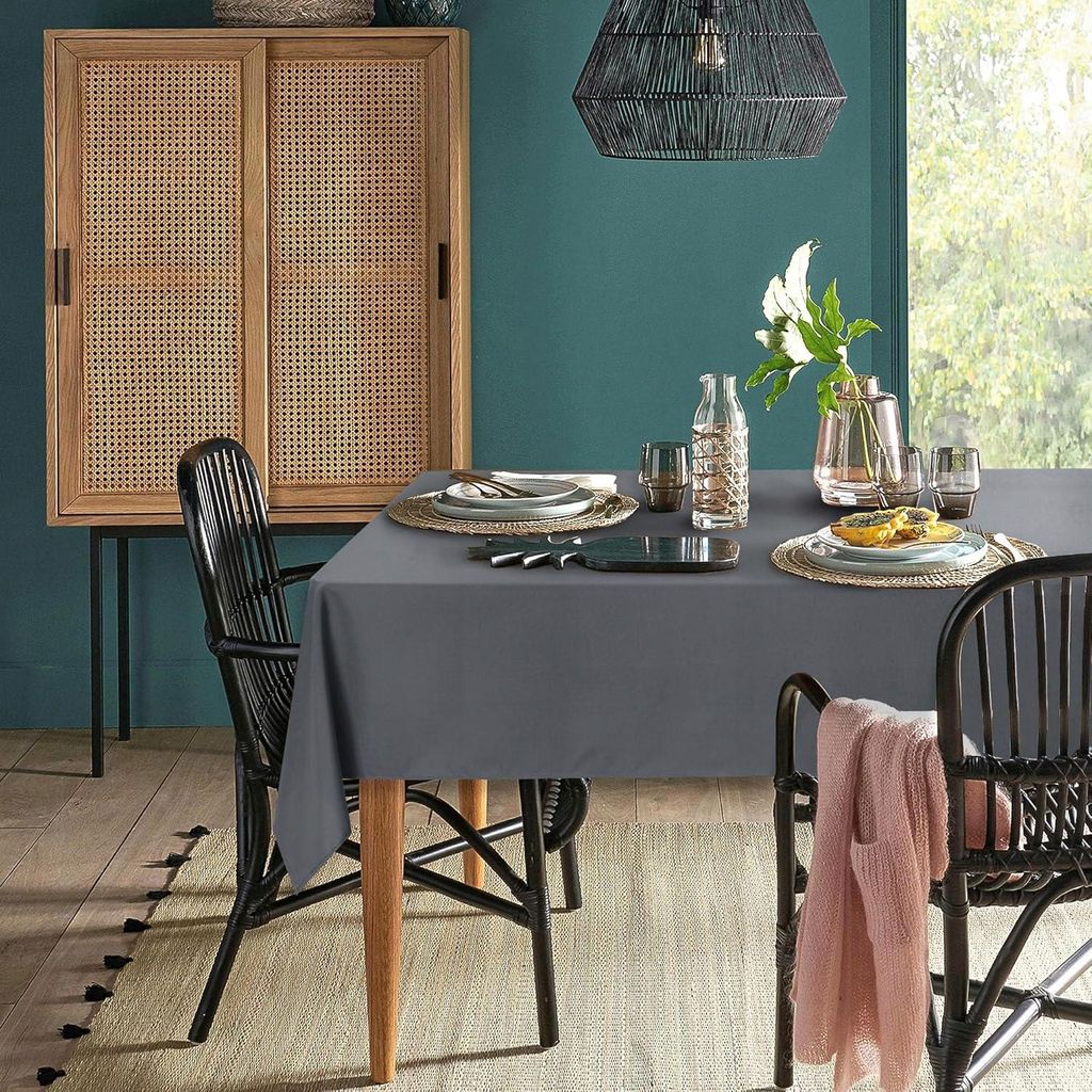 Obrus plamoodporny klasyczny prostokątny szary 137x274 cm Zdjęcie produktu 