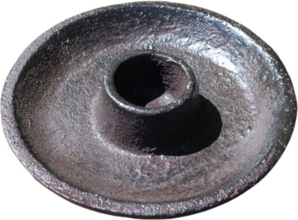 Kleiner Nostalgie Kerzenhalter aus Gusseisen antikbraun, 9,5 cm Durchmesser, für Stabkerzen