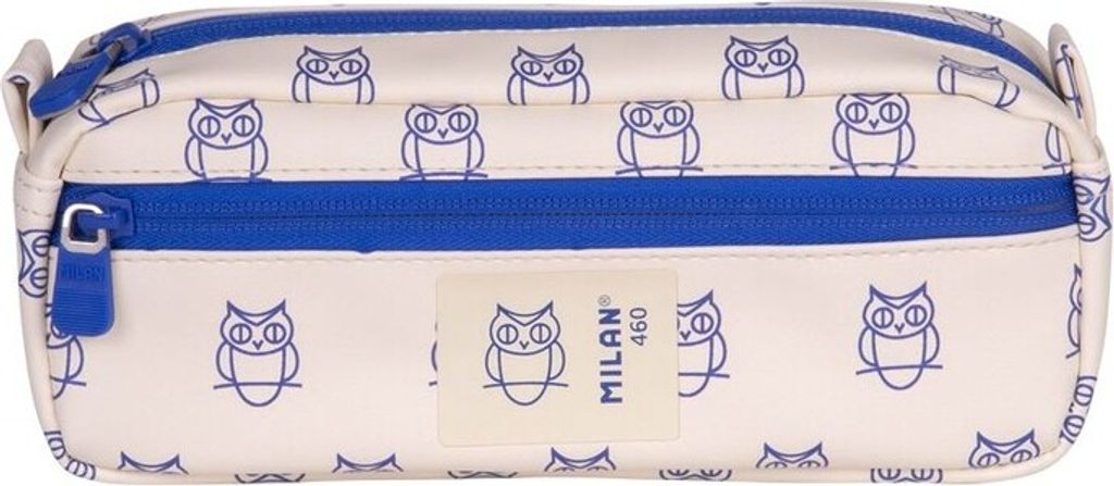 Dvoukomorové penál béžové s sovou MILAN 21 x 8,5 cm Obrázek produktu 