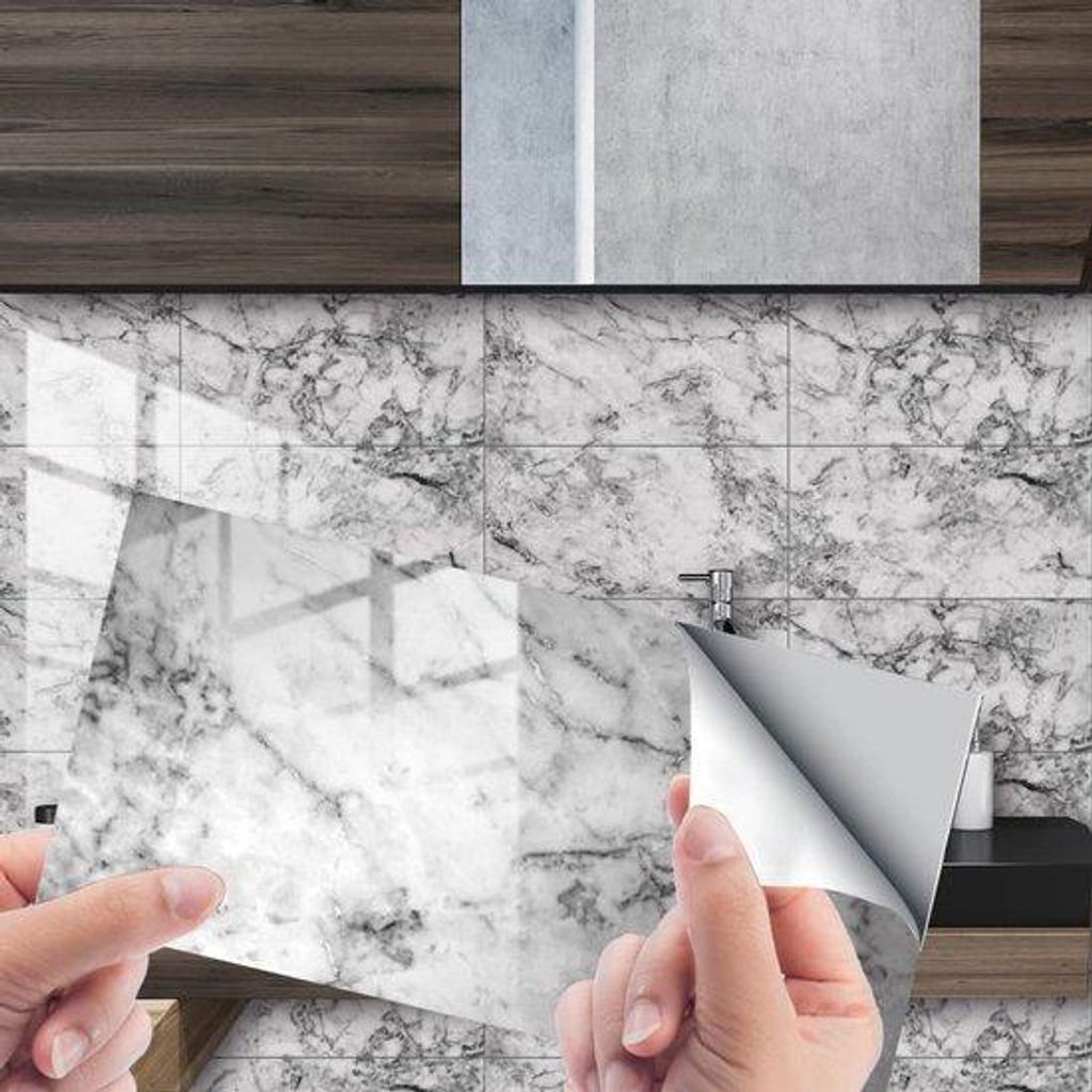 PVC Wandtegelstickers 12 x 6 Inch Zelfklevend Behang Waterdichte Muurstickers für Küche, Schrank, Möbel, Tisch