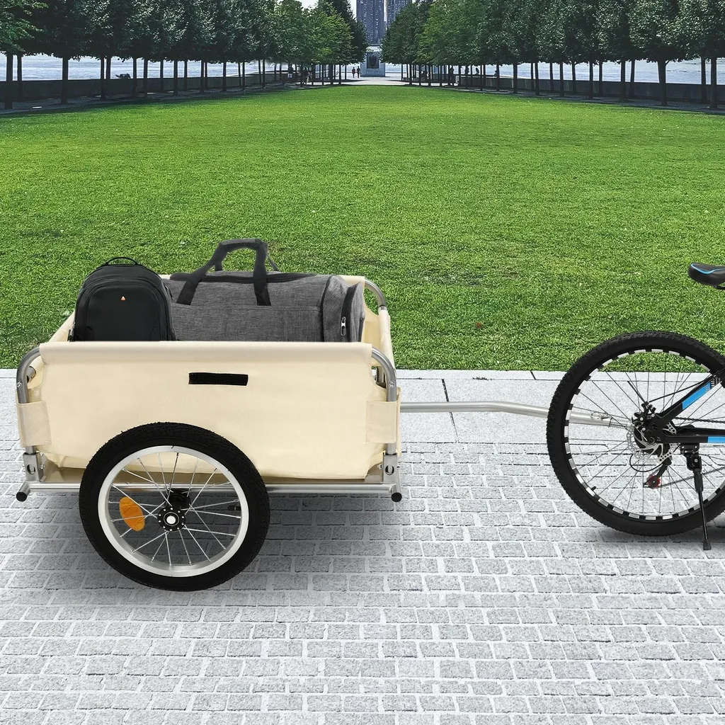 Remorque vélo de transport robuste Blanche - Capacité XL 90L renforcée - 5