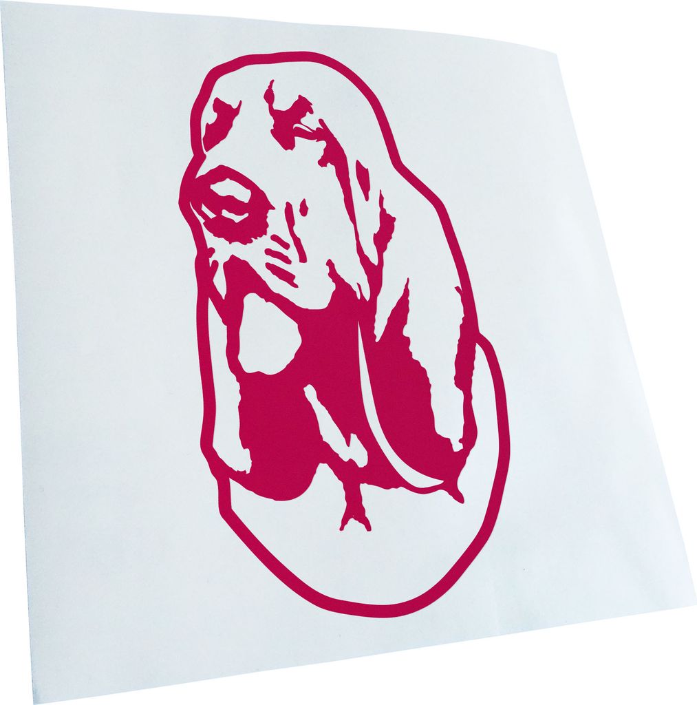 Kiwistar - Autoaufkleber - Blood Hound Hund - Pink - 50x28cm - Aufkleber für Auto, Laptop, Fahrrad, LKW, Motorrad mehrfarbig JDM Decal Racing