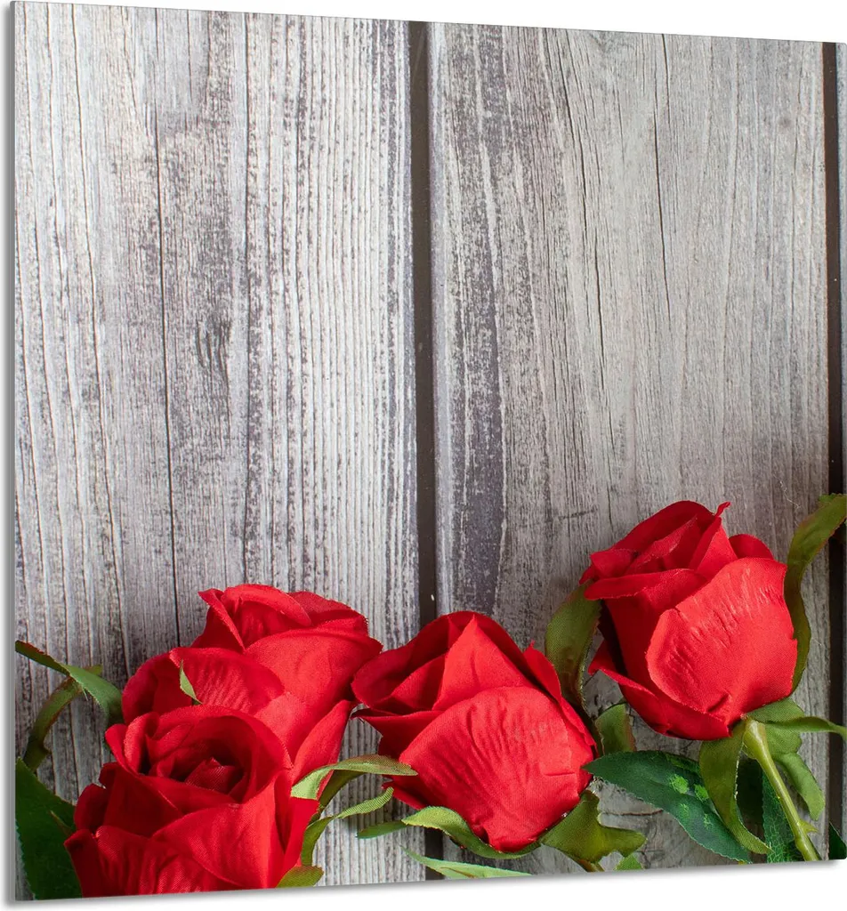 GLASPLATTE FÜR KÜCHE 60x65 Rosen
