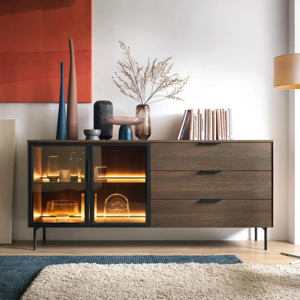Kommode Sideboard LUMI 181 cm Eiche Dunin 2 Türen links 3 Produktbild 