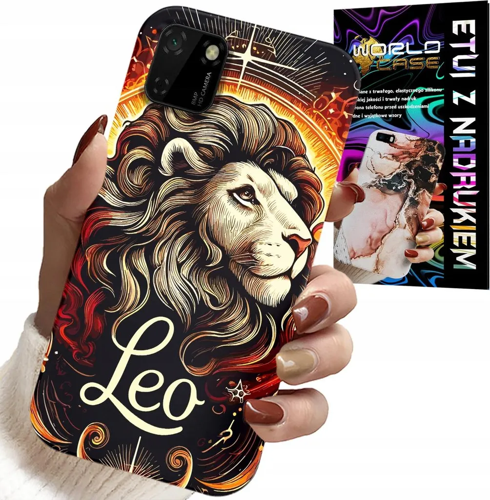 Custodia Huawei Y5P Leone Zodiaco + Vetro | Protezione Totale Stelle