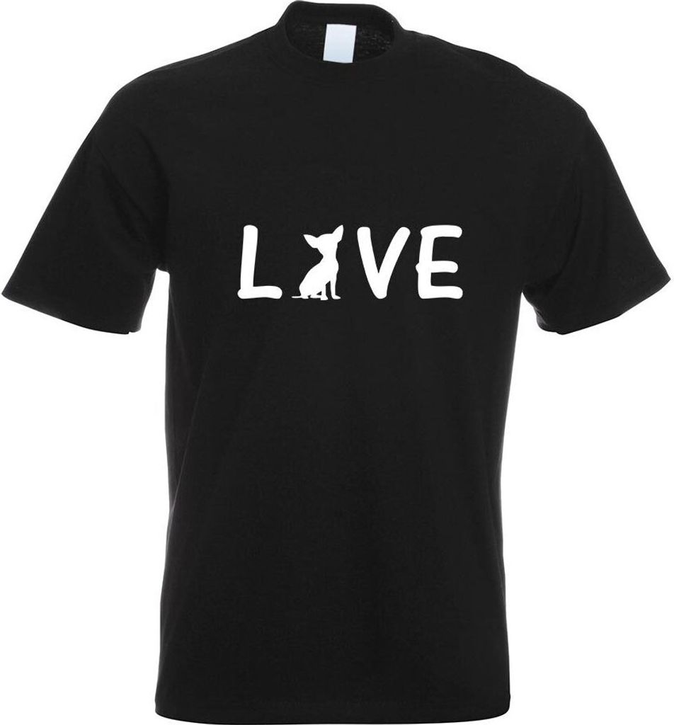 Kiwistar - T-Shirt - schwarz - Chihuahua Love Schriftzug Motiv Bedruckt Funshirt Design Print - mit Motiv Bedruckt - Funshirt Design - Sport - Frei...
