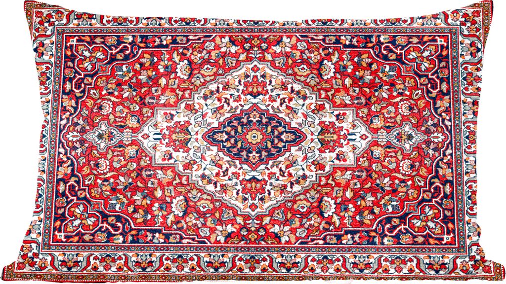 MuchoWow Zierkissen Sofakissen Wohnzimmer Dekokissen 60x40 cm Persische Teppiche - Teppiche - Muster - Rot - Kopfkissen - Polster mit Foto