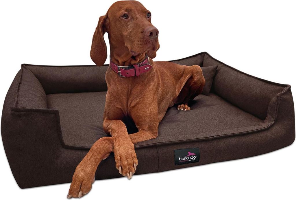 tierlando Orthopädisches Hundebett GUSTAV SCANDI CHIC Große Hunde XL Hundesofa - Größe: 110x90cm | Farbe: 01 Braun