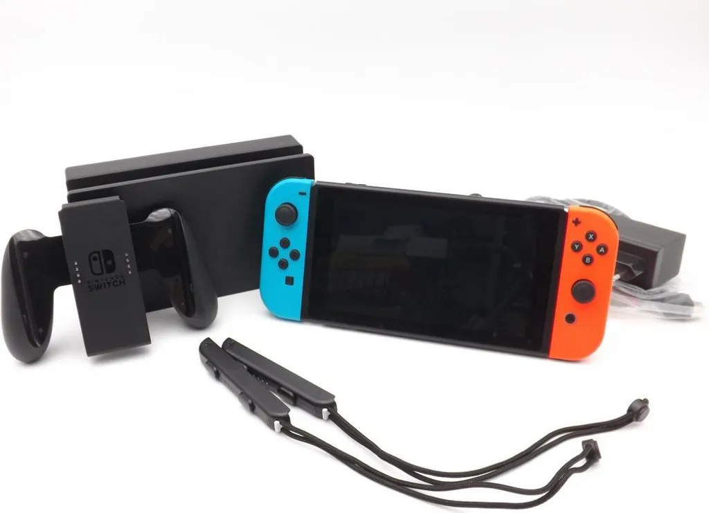 Nintendo Switch Konsole, Farbe: Neon-Rot/Neon-Blau