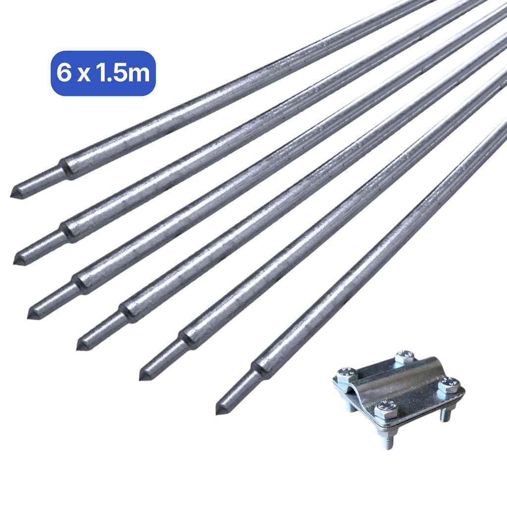 Uzemňovacia sada 9 metrov, pozinkovaná, priemer Ø16mm – 6x Obrázok produktu 