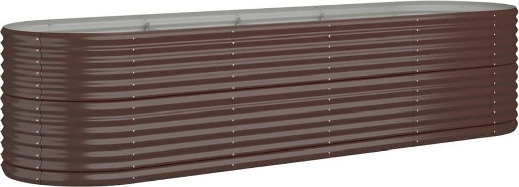 vidaXL Zvýšené lůžko Pozinkovaná ocel 296x80x68 cm Hnědá Obrázek produktu 