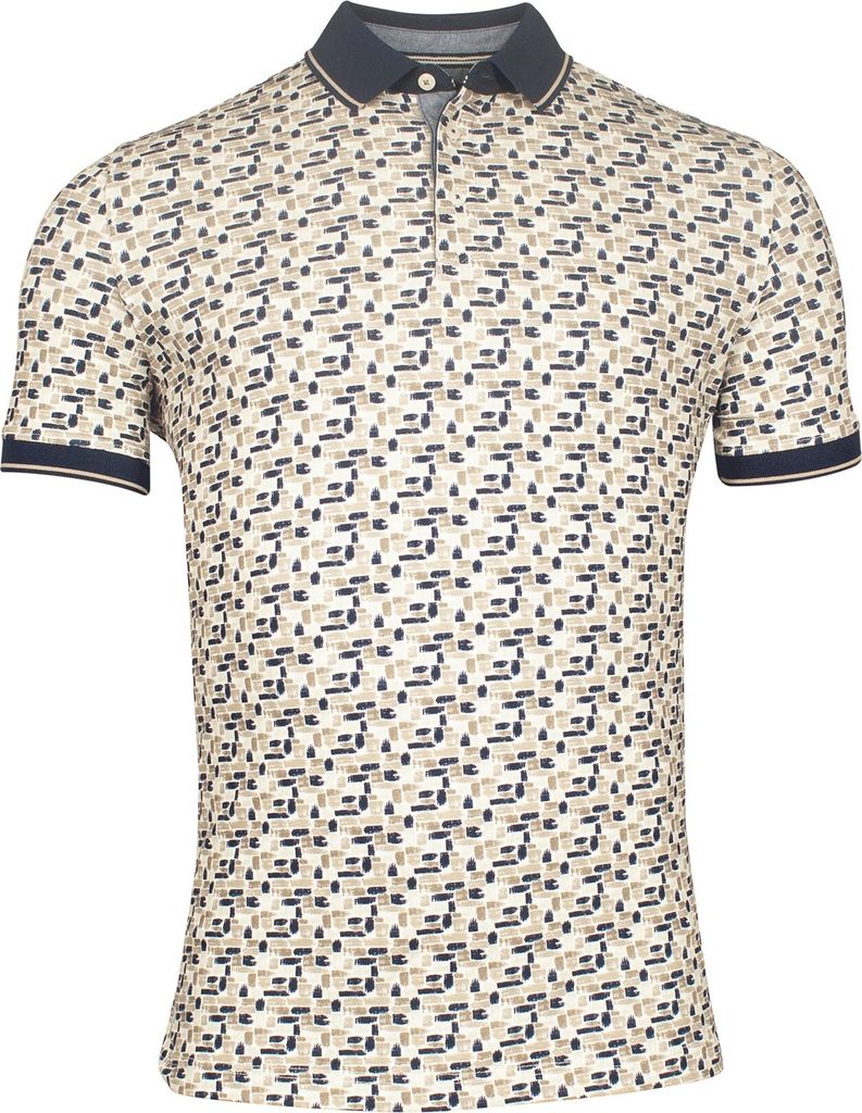 Baileys Polo beige bedruckt mehrfarbig creme-schwarz