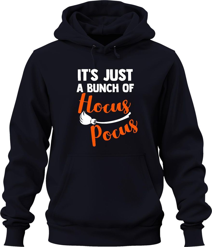 IT'S JUST A BUNCH OF Hocus Pocus Halloween Hexe Besen Geschenk Uni Hoodie Kapuzenpullover, Navy, XXL