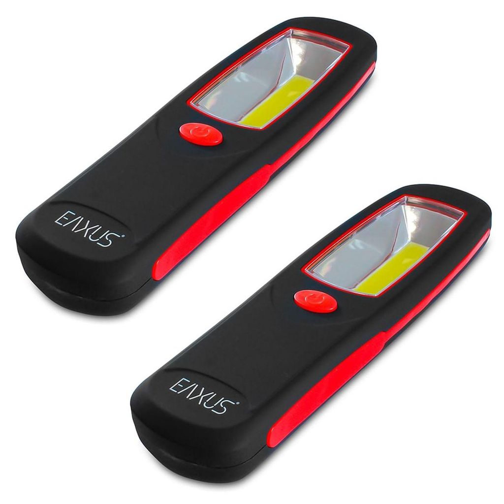 2er Set COB LED Arbeitslampe 300 Lumen Werkstattlampe Handlampe Worklight Magnetisch mit 360° Haken Taschenlampe