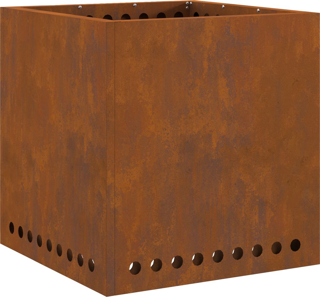 "2025"cloris Feuerstelle Rauchfrei Quadratisch 48x48x50 cm Cortenstahl - Feuerkörbe & - schalen CHY85888