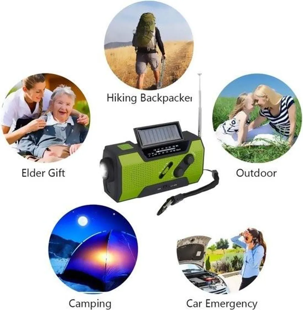 Radio Solaire de Survie avec Dynamo et Lampe de Lecture LED intégrée - 6