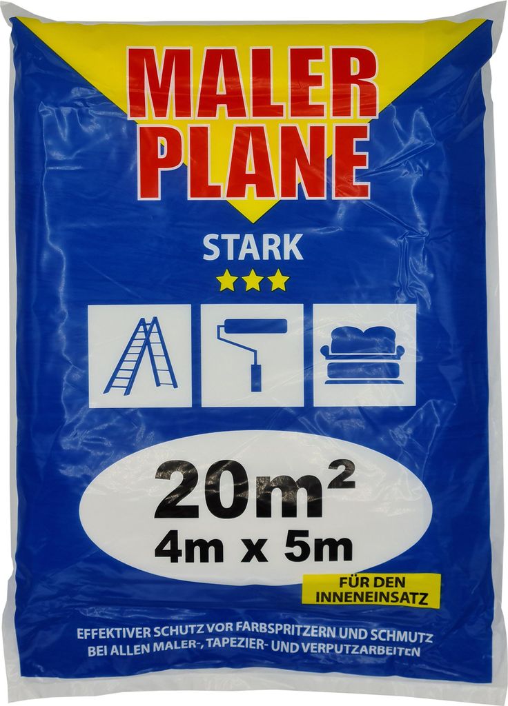 JUFOL Malerplane Stark 4x5 m LDPE transparent robust für Image du produit 