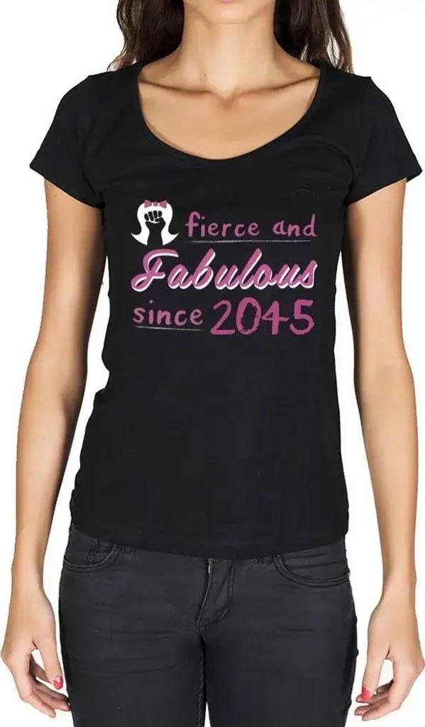 Damen Grafik T-Shirt Kämpferische und fabelhafte Frau seit 2045 – Fierce and Fabulous Woman Since 2045 – Öko-Verantwortlich Vintage Jahrgang ...