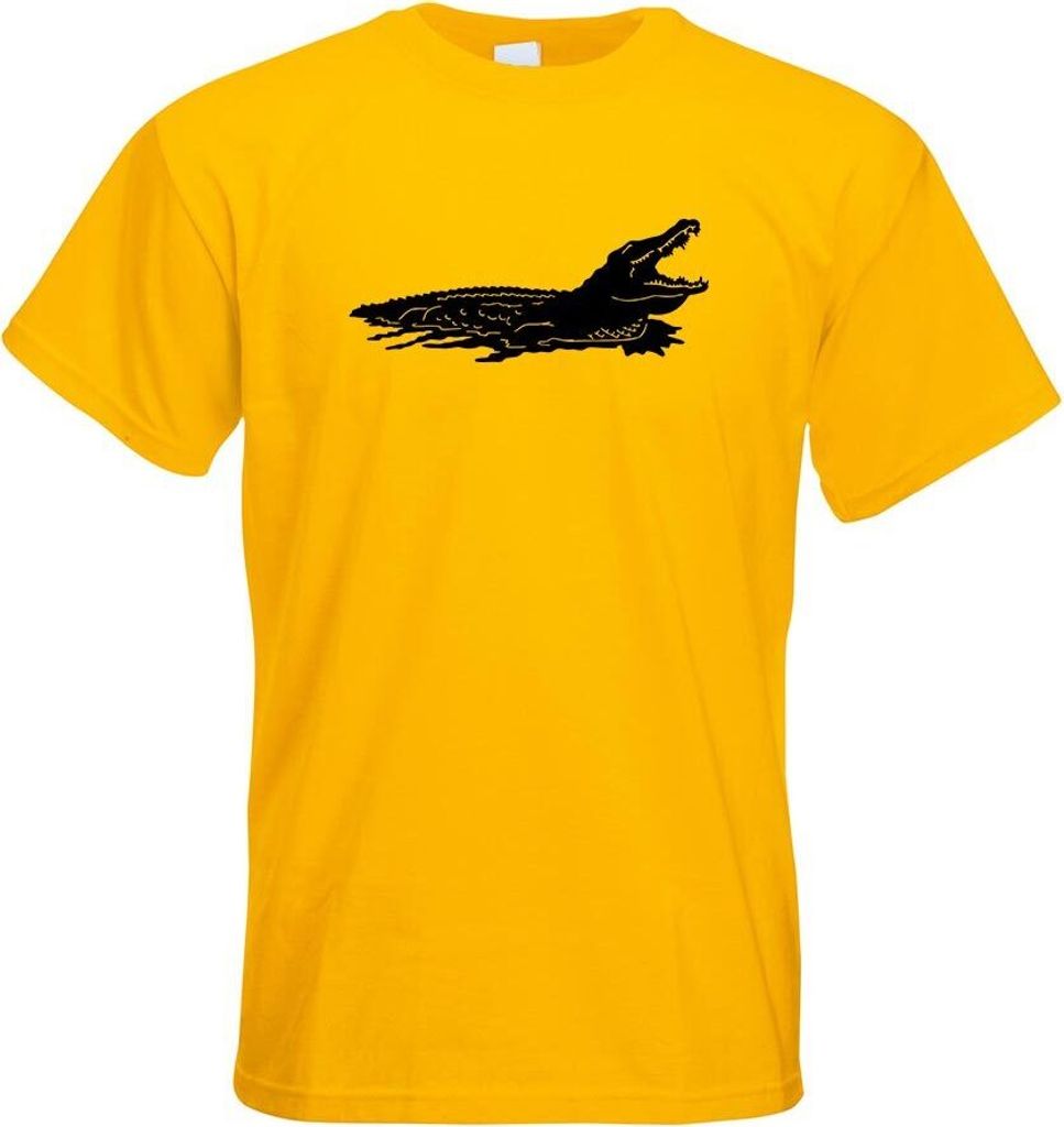 Kiwistar - T-Shirt - gelb - Krokodil Alligatoren Kaimane Herren Funshirt Bedruckt Design Sprüche Spruch Motive - mit Motiv Bedruckt - Funshirt Des...