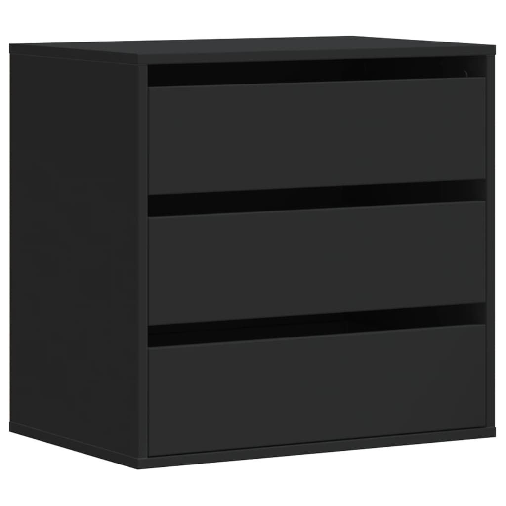 vidaXL Cassettiera nera 60x41x58 cm materiale a base di Immagine del prodotto 