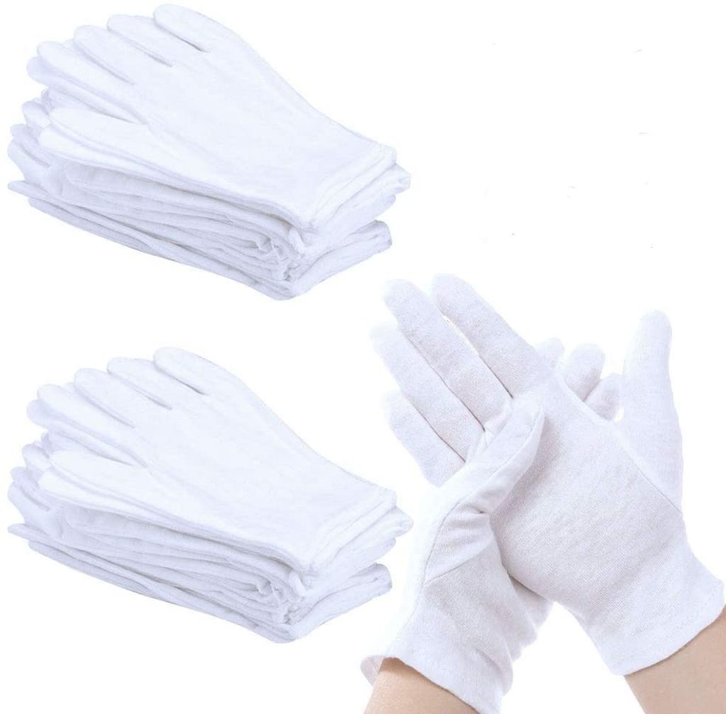 12 Paar Baumwollhandschuhe weiß Trikot Handschuhe Stoff Arbeitshandschuhe HOT 