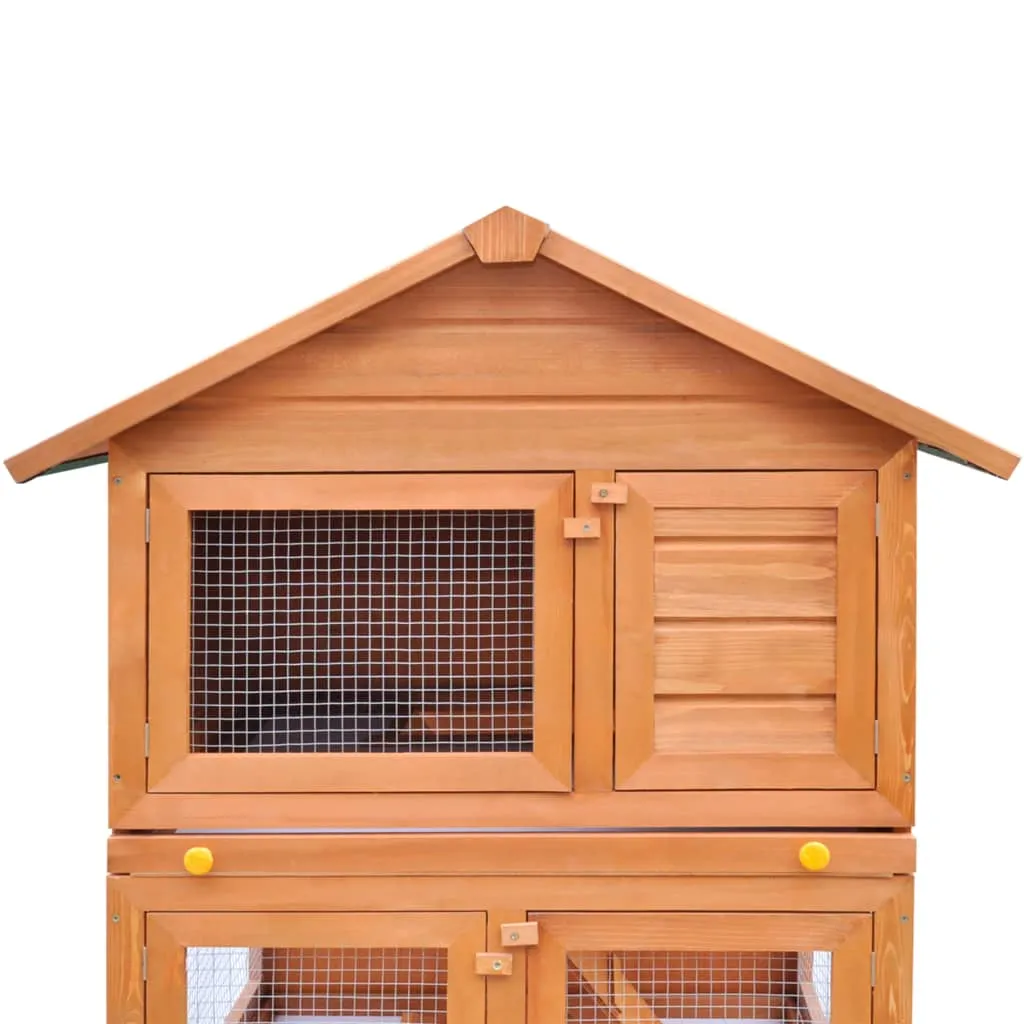 Cabane pour lapins à 3 étages : enclos en bois pour petits rongeurs