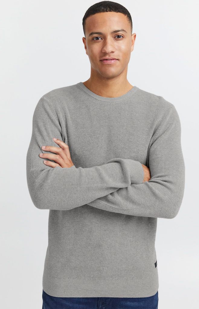 Blend BHCodford Herren Strickpullover Feinstrick Pullover mit Rundhalsausschnitt O-Neck Meliert