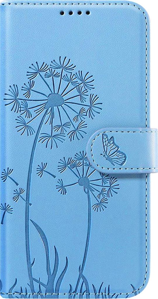 Zanaé, Premium Wallet Etui Blumen Schmetterling für Apple iPhone 17e, Hellblau