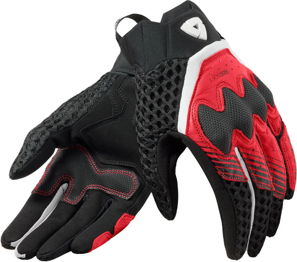 Gants de moto été Veloz Ladies Rev'it respirants Noir et Rouge L