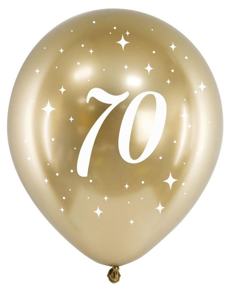 Glanzballons 30cm, 70, gold (1 Packung / 6 Stück)