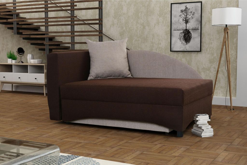 Kinder-Tagesbett 80x200 BENIGNA - dunkelbraun/beige, links