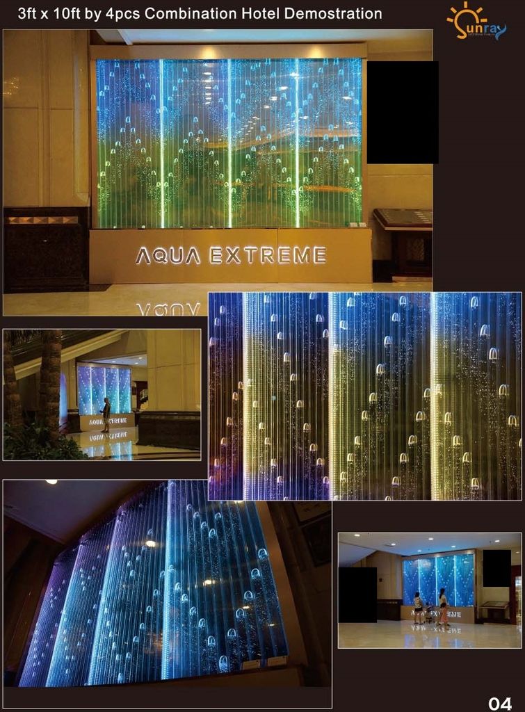 Trennwand Regal Schrank Wasserwand Säule Wände LED 90x300 Wasserwände Waterwall