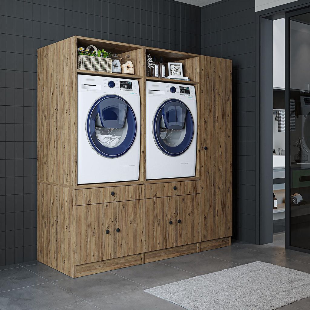 Roomart SERIE 1 Schrankwand 179 cm breit, Eiche