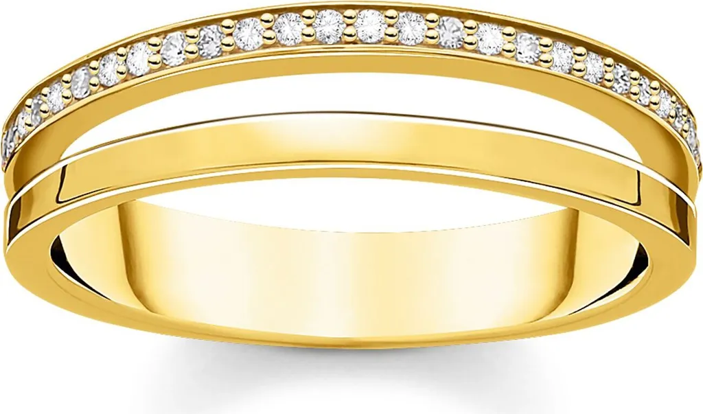 Bague cadeau femme Thomas Sabo or jaune et argent 925 idéal soirée T52