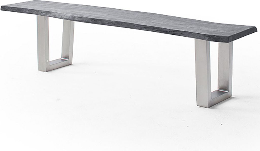 Esszimmer Sitzbank mit 160 cm Breite, Akazie massiv, grau sandgestrahlt - COSENZA-06