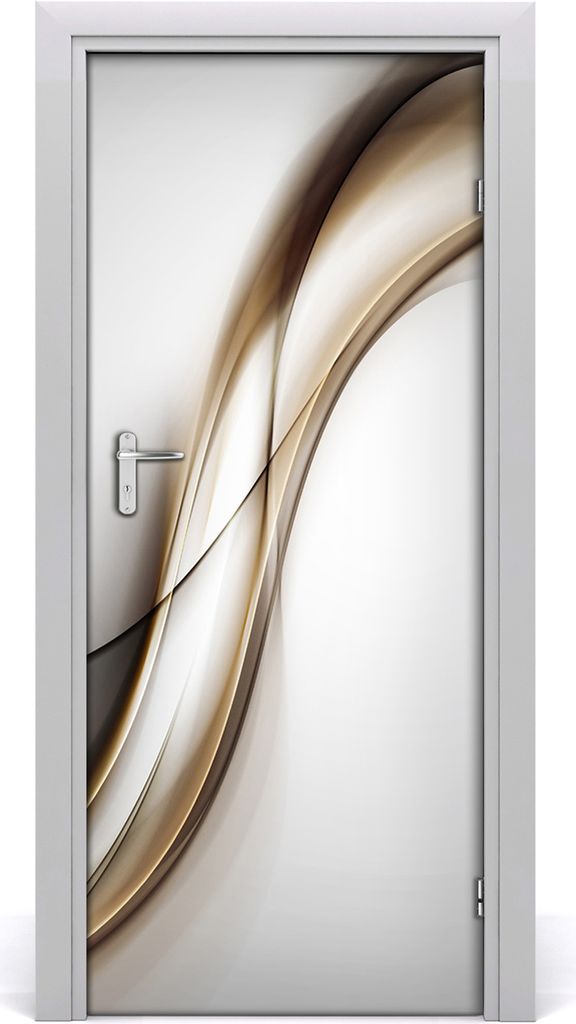 Tulup Türaufkleber 85x205 cm Dekorative Aufkleber Selbstklebend Wasserdichte Tapete Abnehmbar Schlafzimmer Wohnzimmer Wohnkultur - braune Welle
