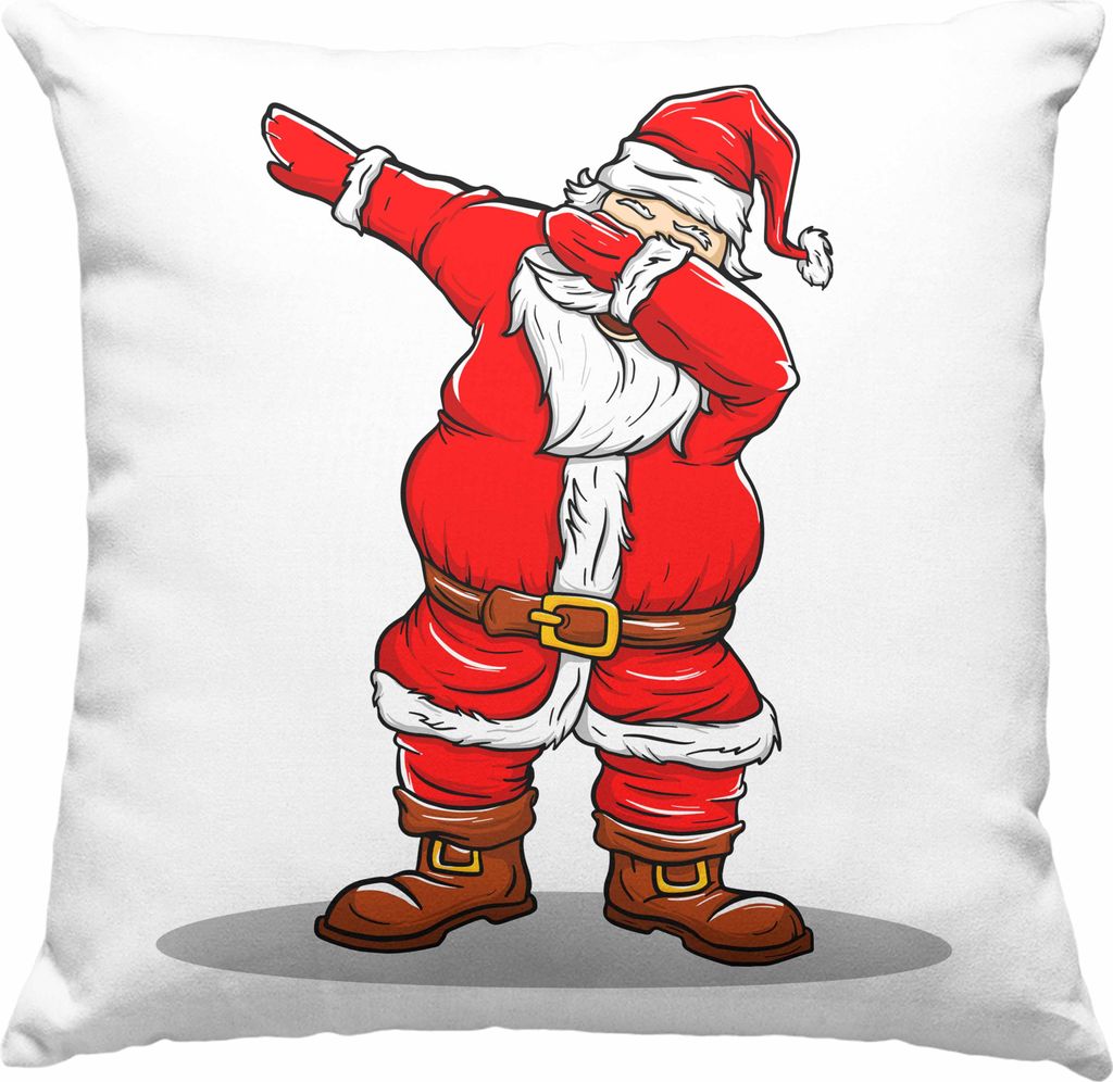 Trendation - Weihnachten Deko-Kissen mit Füllung 40x40 Weihnachtsmann für Kinder WeihnachtsDeko-Kissen mit Füllung 40x40 Lustig Geschenk Jungs J...