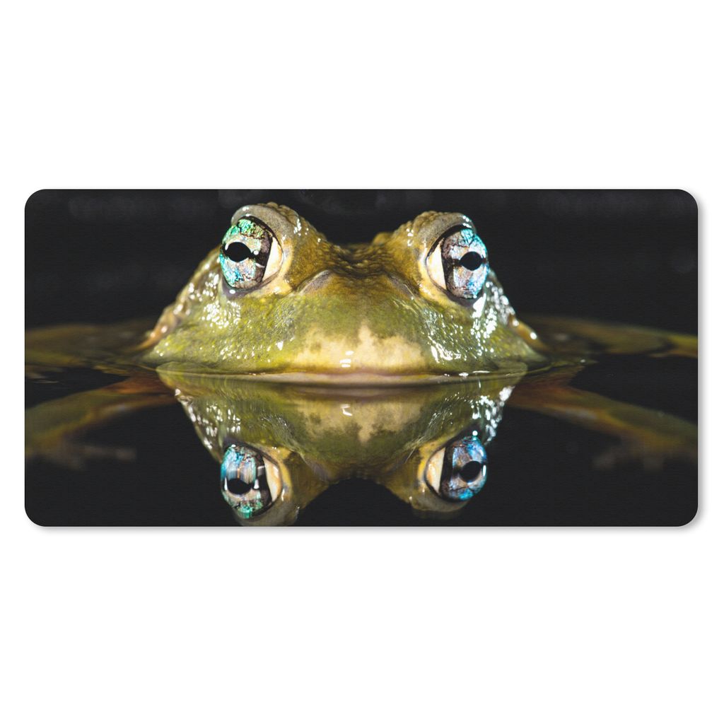 MuchoWow Schreibtischunterlage Frosch - Augen - Porträt 80x40 cm - XXL Mauspad