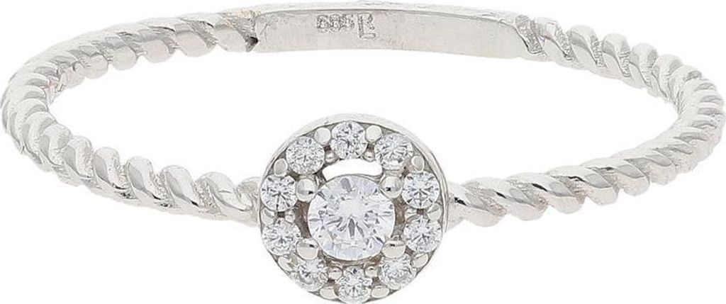 JuwelmaLux Ring 585/000 (14 Karat) Weißgold mit synth. Zirkonia JL25-07-0145 56