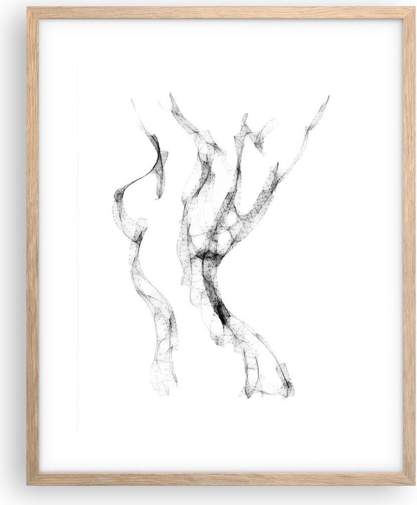 Gerahmtes Poster - Rahmen in heller Eiche - Frau Körper Nacktheit - 40x50 cm - Wand Bild - Wanddeko - Wandbilder - Kunstposter - Wandposter - Bild...