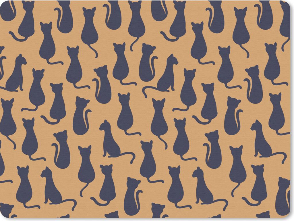 MuchoWow Mauspad Mousepad Muster - Katze - Silhouette - Jungen - Mädchen - Kinder - Kind 40x30 cm - Mousepads - Maus Mat - Pad - Mausunterlage -...