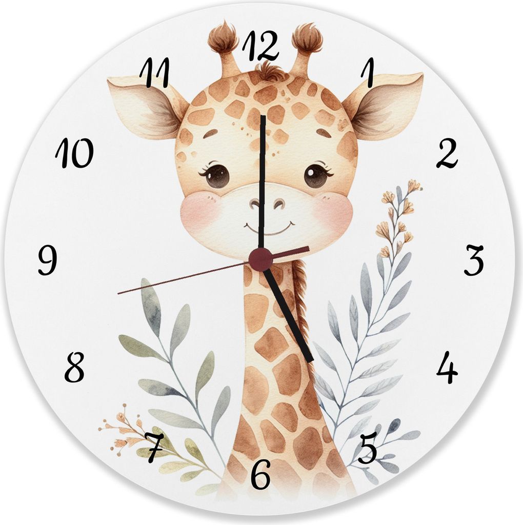 Giraffe Wanduhr aus Alu