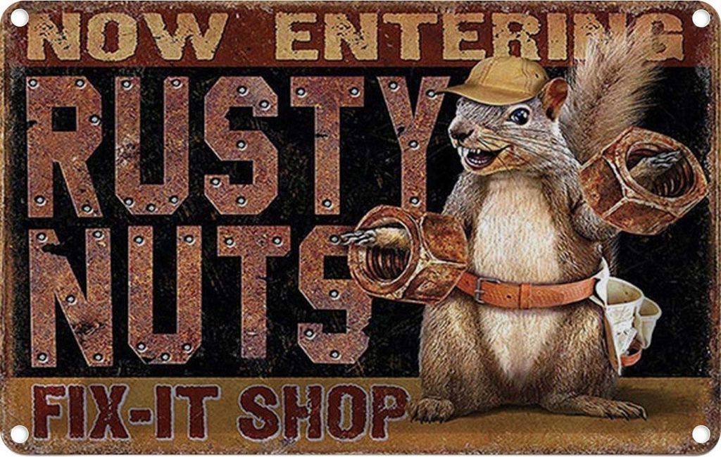 vianmo Blechschild 20x30 cm Fix-it Shop rusty nuts Garage
