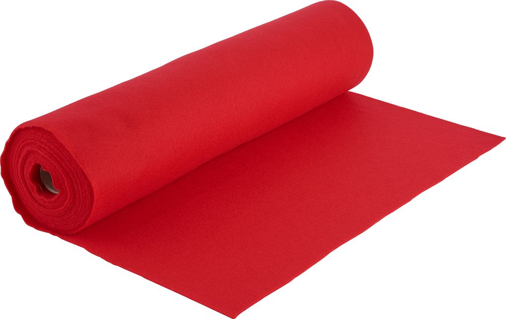 VBS Bastelfilz 45x500 cm Filzstoff 1.5 mm stark 65 g/qm für kreative Projekte Rot