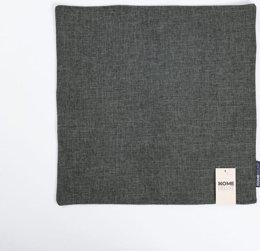 HOME DELUXE Leinen Kissenbezug CHARM - Anthrazit I Kissenhülle Kissenüberzug Bezug für Kissen