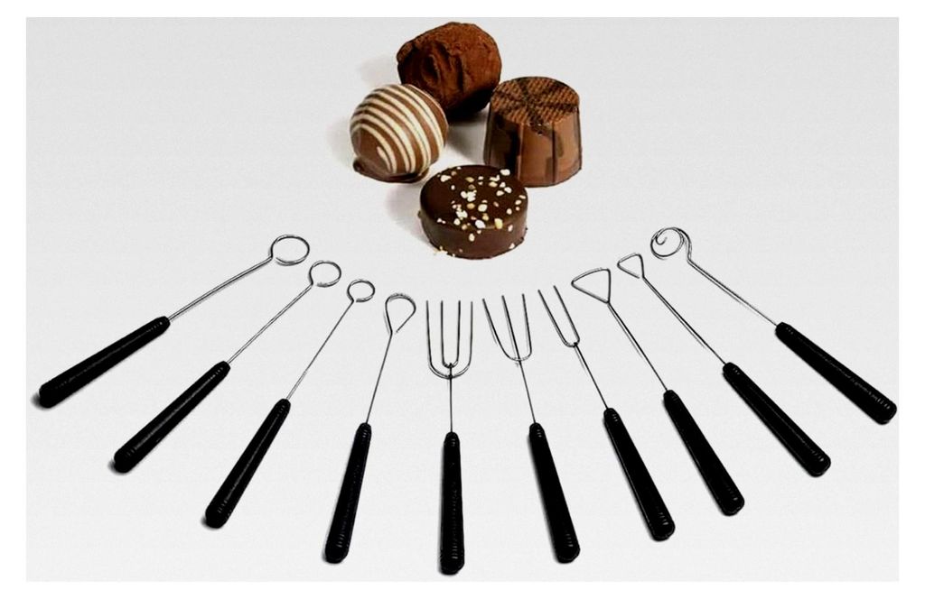10 Stück Pralinenbesteck, Schokoladengabel Set für handgemachte Pralinen und Trüffel