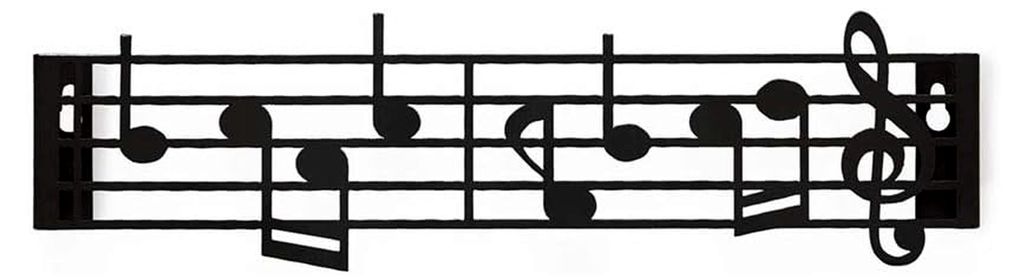 Schlüsselaufhänger Musik Farbe Schwarz In Form Einer Partitur im Violinschlüssel Schrauben inbe