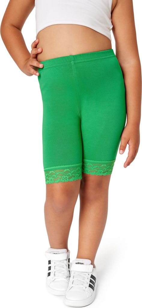 Merry Style Mädchen Kurze Leggings mit Spitze Mädchen Leggings aus Viskose MS10-434 (Grün, 122).