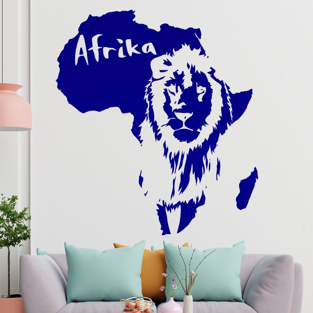 KIWISTAR Löwe u. Schriftzug Afrika Wandtattoo in 6 Größen - Wandaufkleber Wall Sticker - Dekoration, Küche, Wohnzimmer, Schlafzimmer, Badezimmer