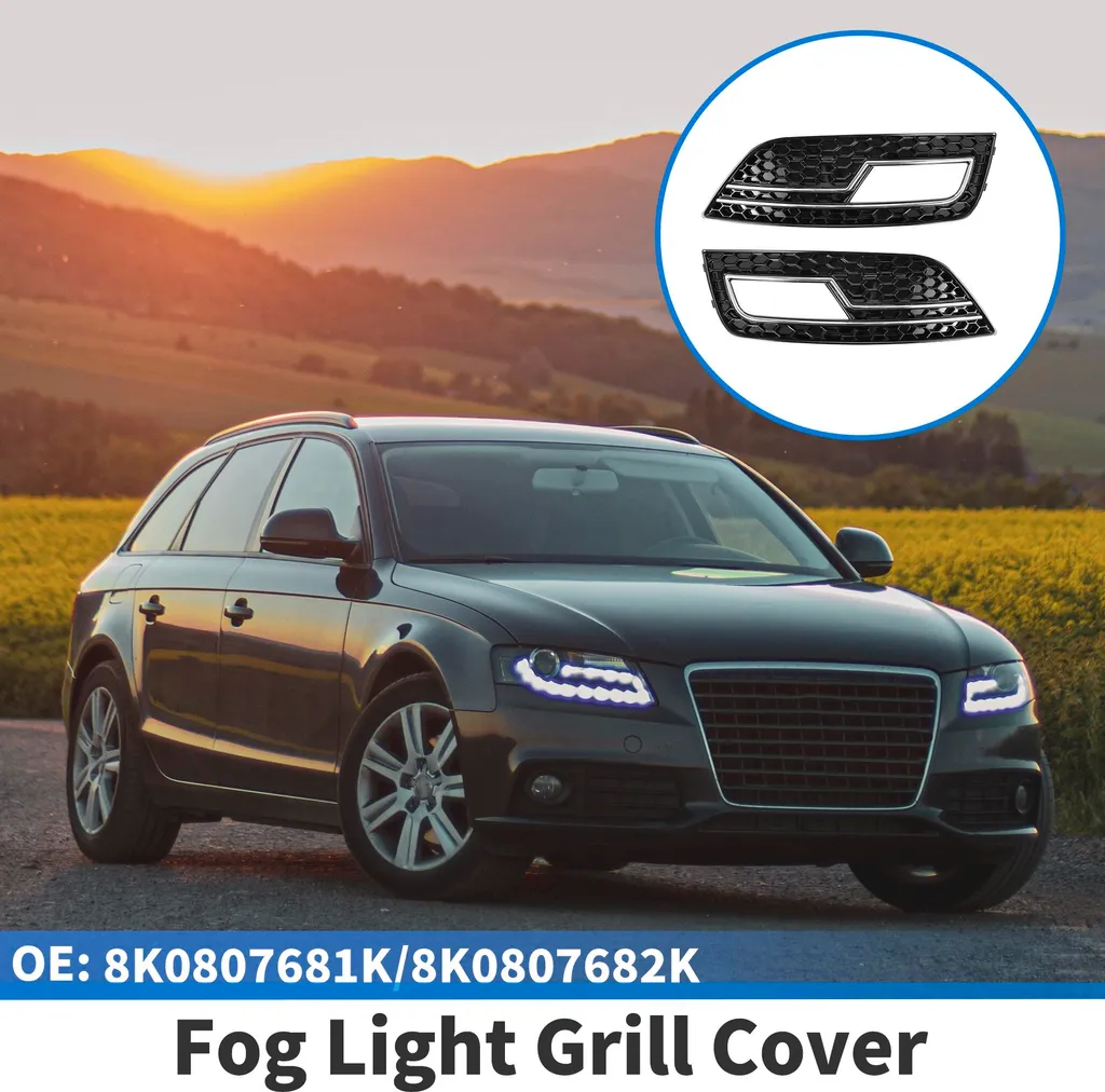 Paire de Grilles de Pare-chocs Avant pour Audi A4L B9 2013-2016 Noir